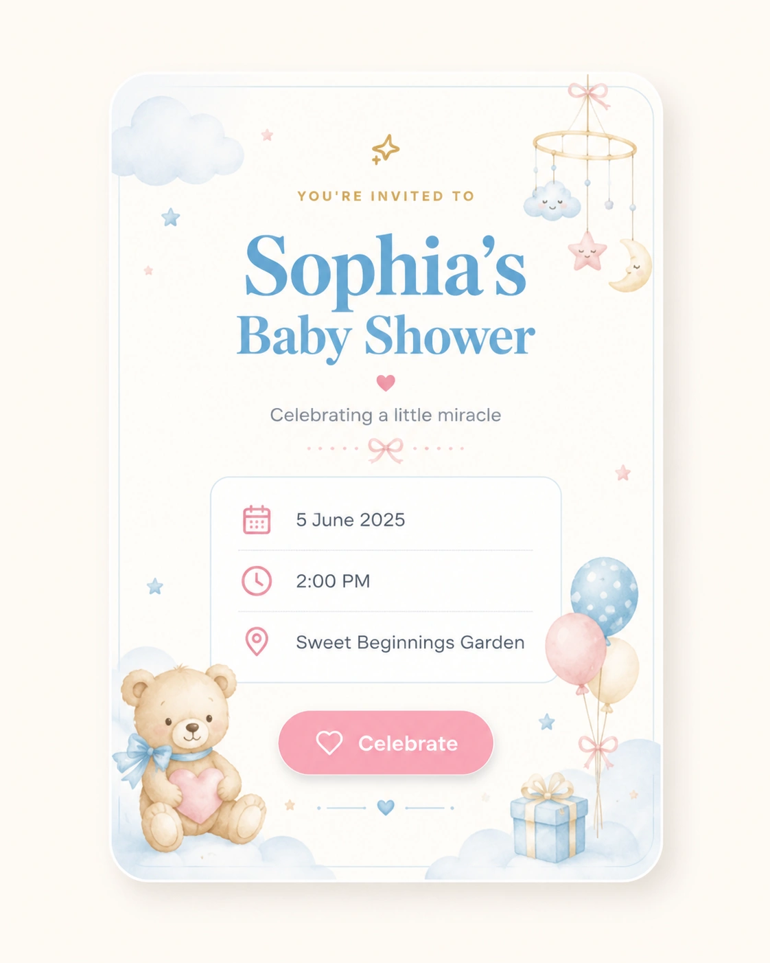 Baby Shower invitation preview