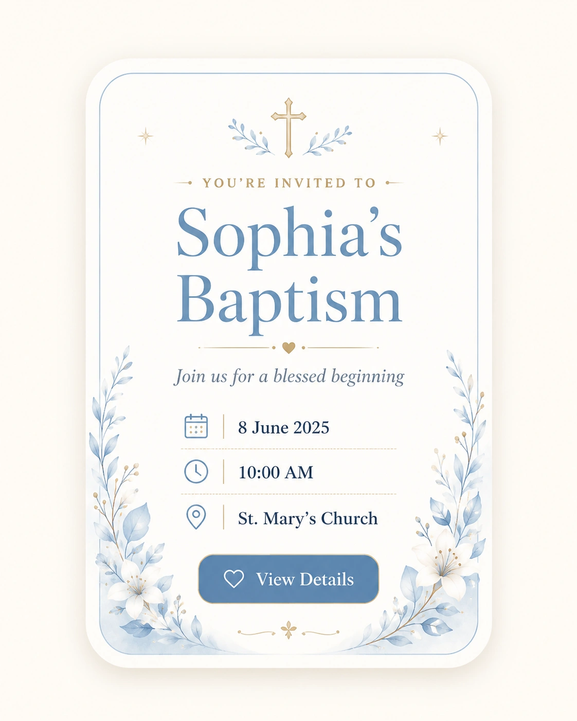 Baptism invitation preview