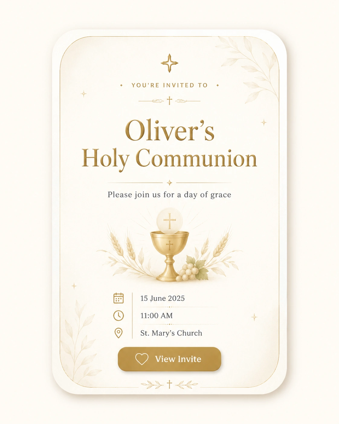 Holy Communion invitation preview