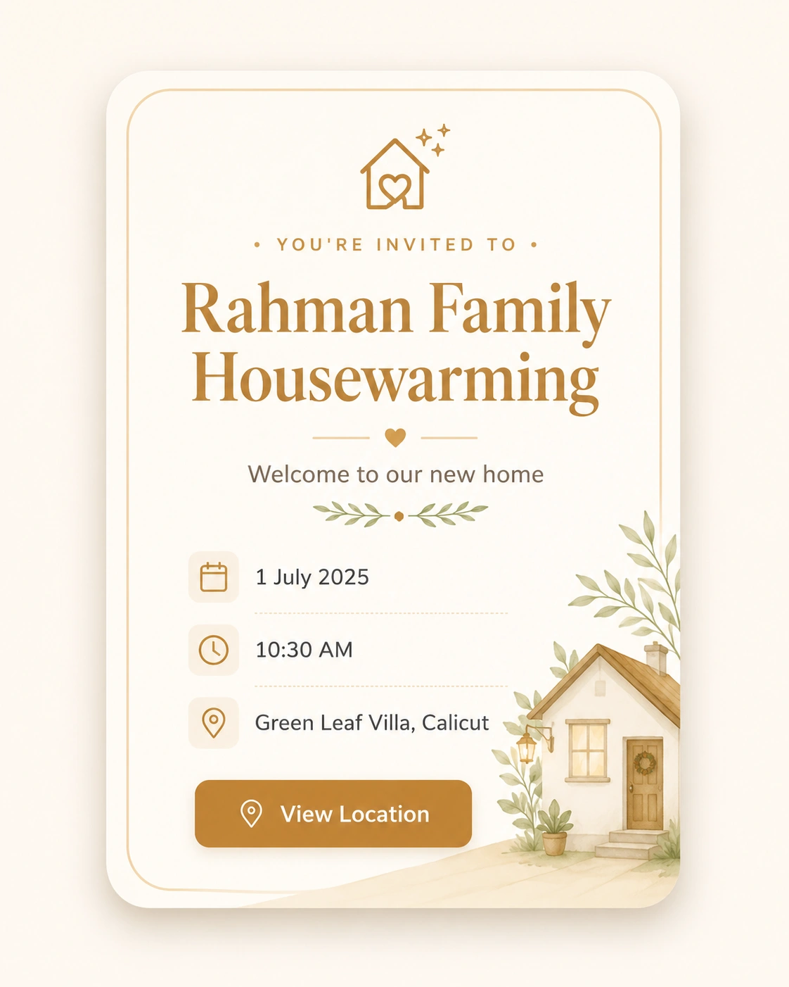 Housewarming invitation preview