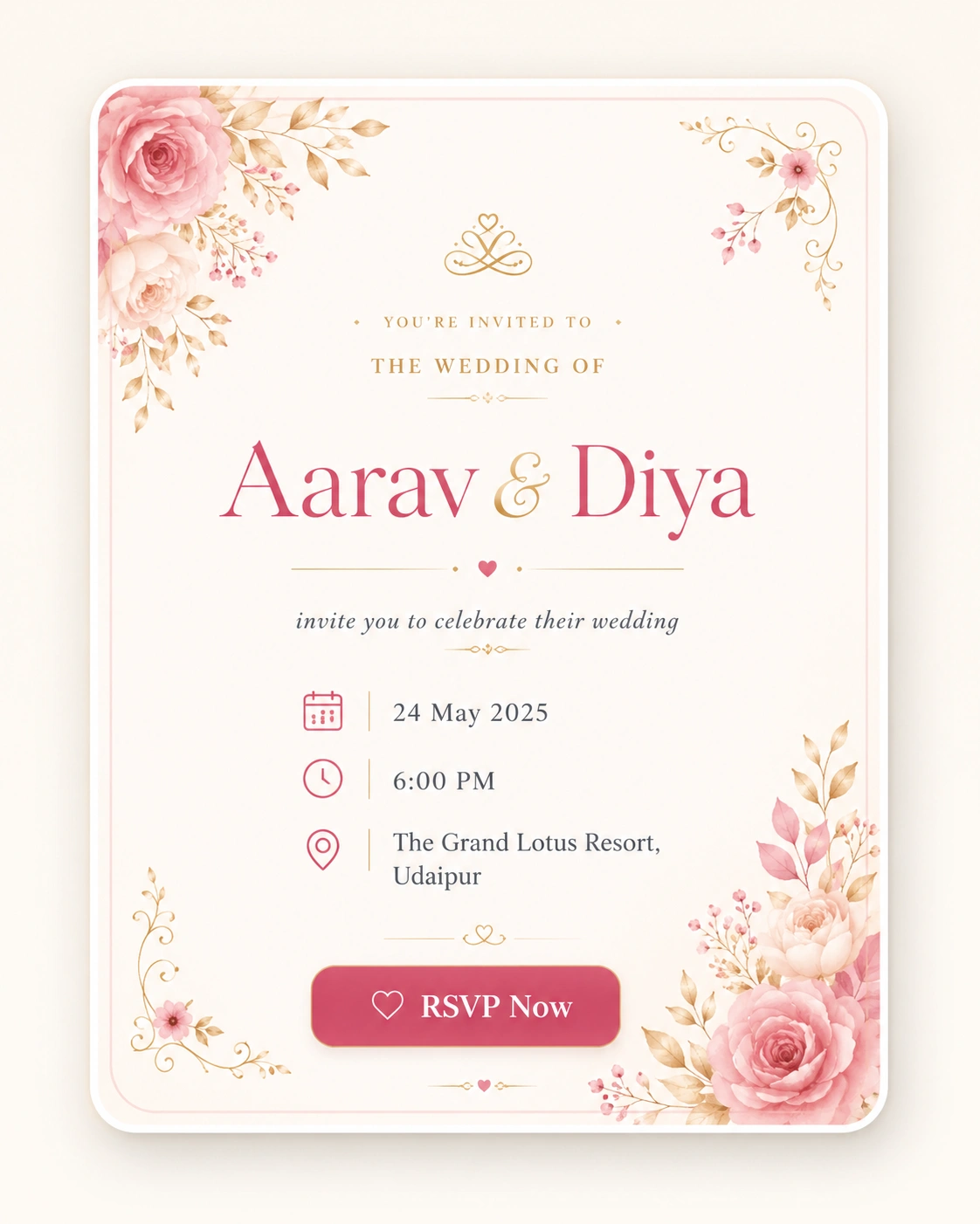 Wedding invitation preview